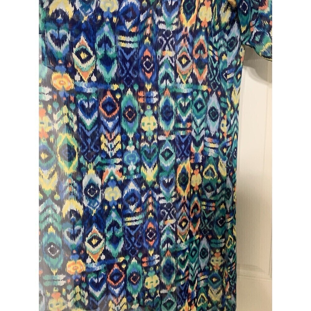 Lularoe Longline Sheer Kimono Duster Cardigan Multi Color Size M (X3) - Picture 3 of 7